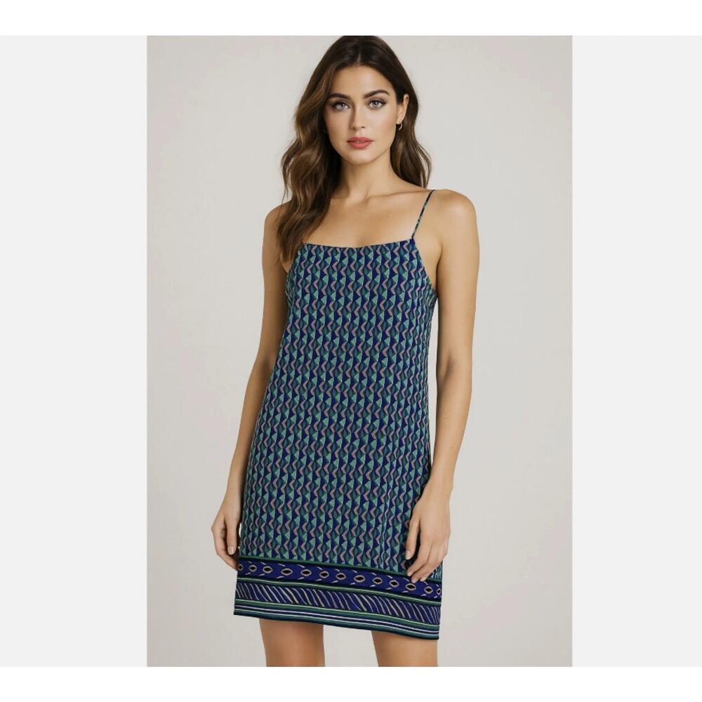 Anthropologie x Maeve Chiffon Dress Geometric Cami Mini Dress size XS